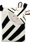 Knitted Hooded Blanket Zebra Design with Sherpa Inside