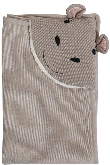 Kids Hooded Blanket With Hippo Pattern
