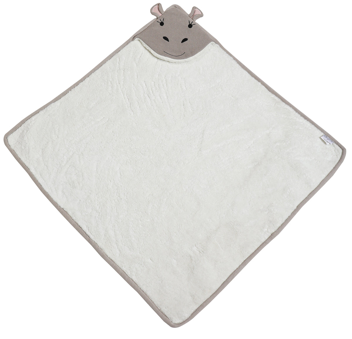 Pomme Cotton Knitted Hippo Hooded Blanket