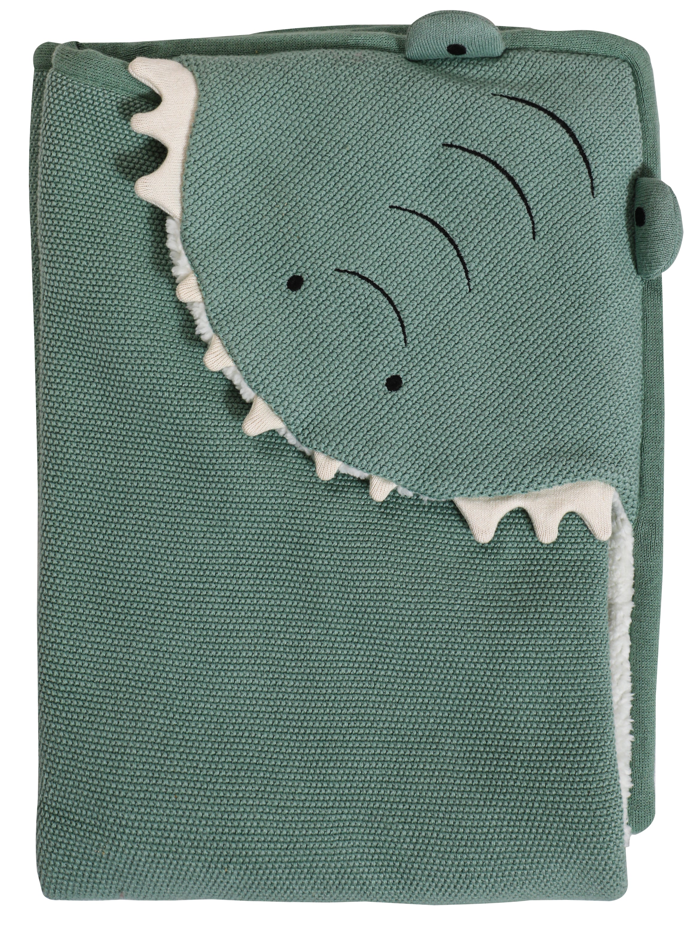 Kids Hooded Blanket With Crocodile Pattern