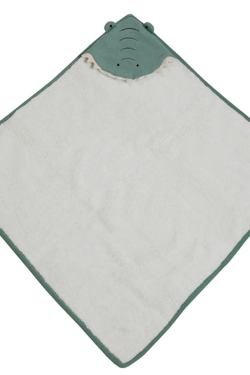 Kids Hooded Blanket With Crocodile Pattern