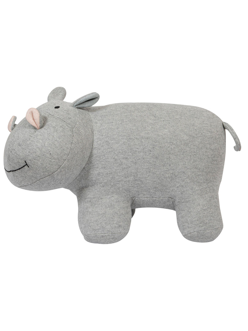 Knitted Soft Grey Melange Hippo Toy