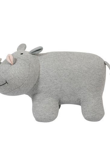 Knitted Soft Grey Melange Hippo Toy