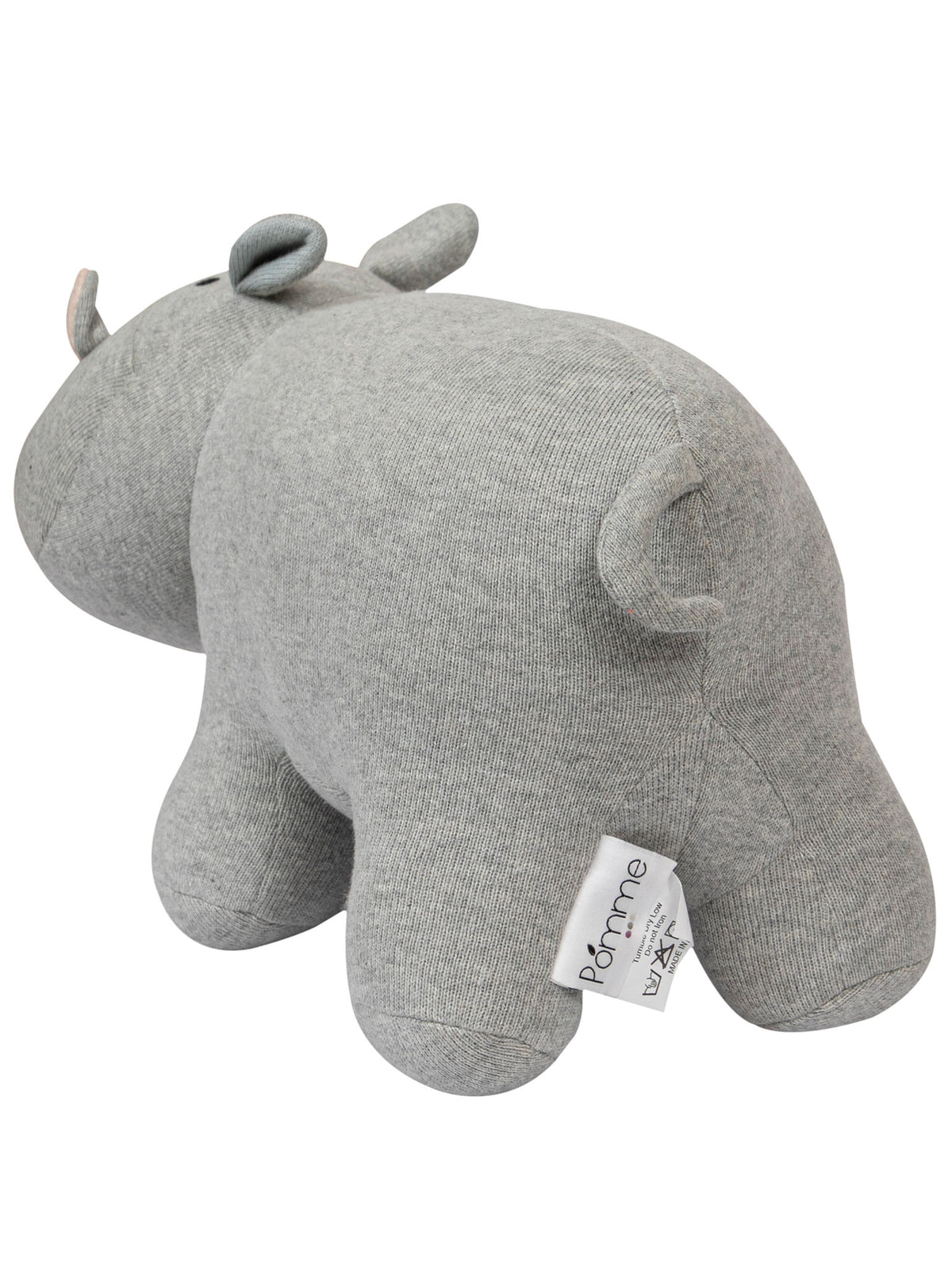 Pomme Soft Knitted Classic Hippo (Grey Melange)