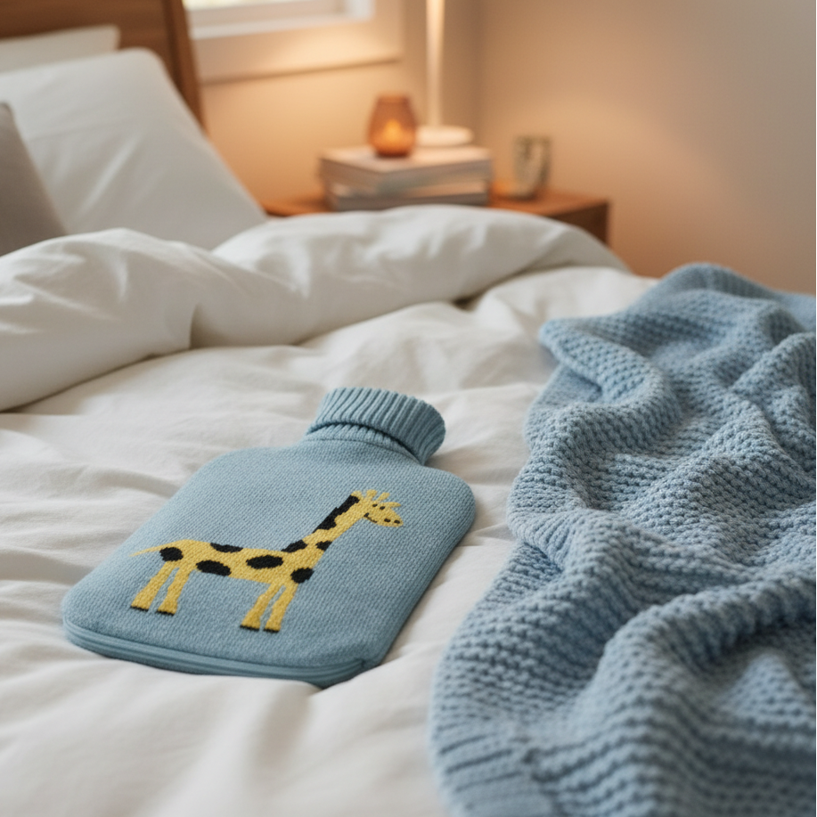 Pomme Giraffe Water Bottle Cover Set (Light Blue)