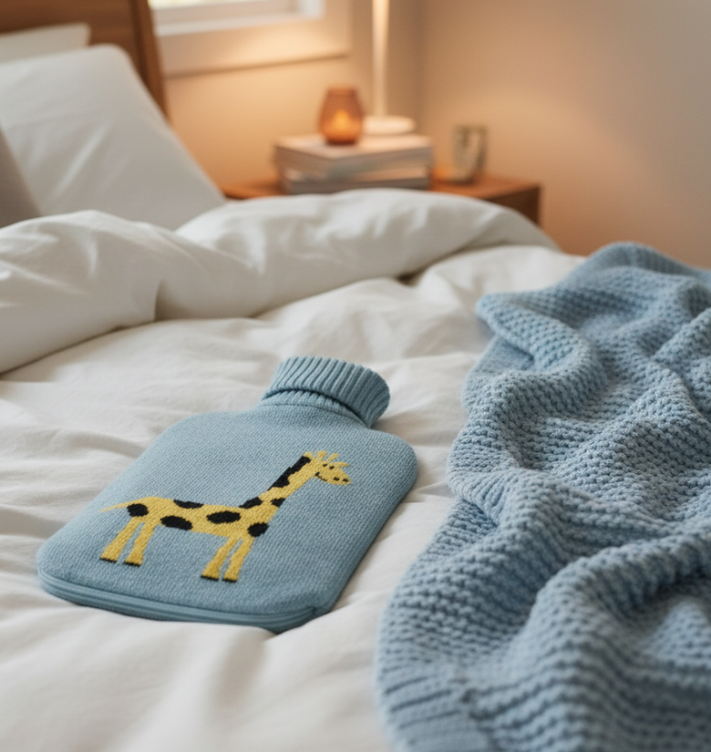 Pomme Giraffe Water Bottle Cover Set (Light Blue)