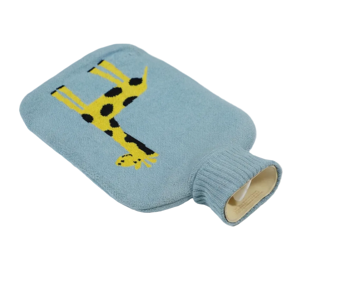 Pomme Giraffe Water Bottle Cover Set (Light Blue)