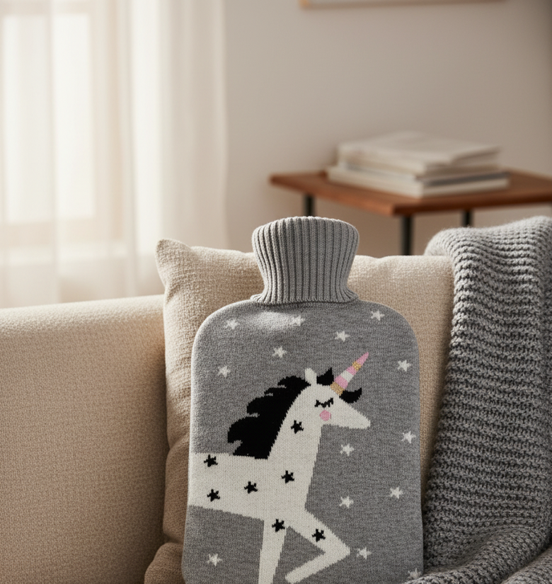 Pomme Grey Unicorn Water Bottle Cover Set