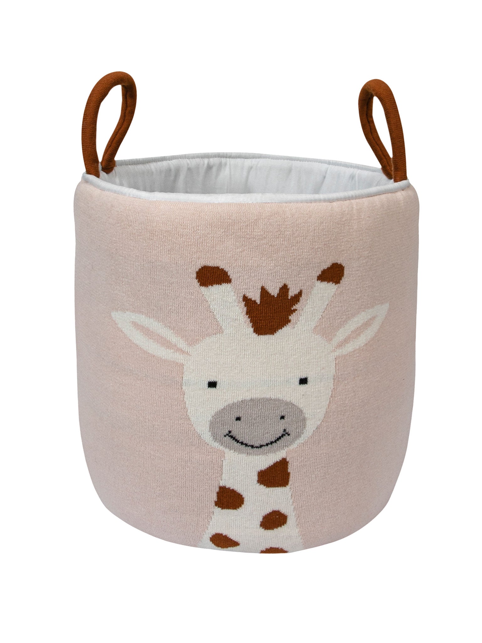 Knitted Storage Basket With Giraffe Pattern