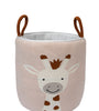 Knitted Storage Basket With Giraffe Pattern