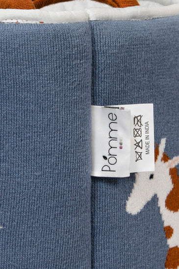 Knitted Storage Basket With Giraffe Pattern