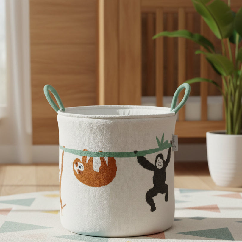 Pomme Cotton Knitted Jungle Safari Storage Basket
