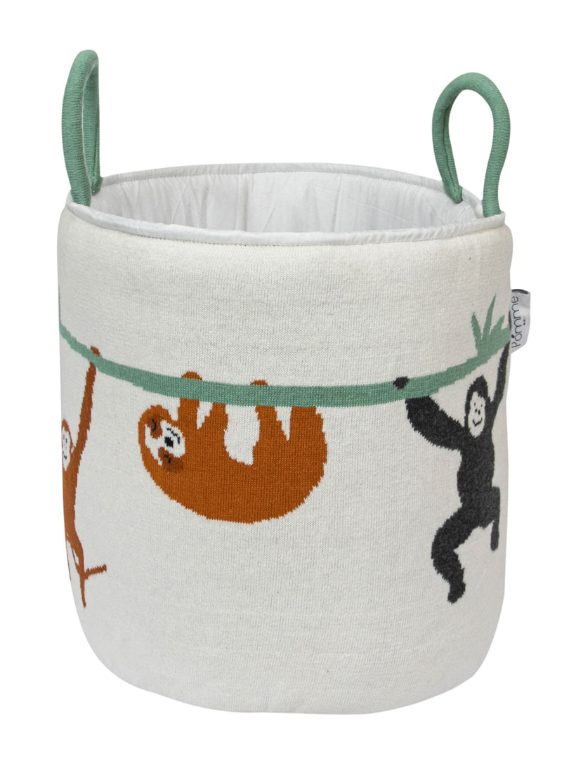 Knitted Storage Basket With Safari pattern