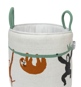 Knitted Storage Basket With Safari pattern