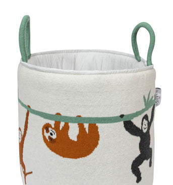Knitted Storage Basket With Safari pattern