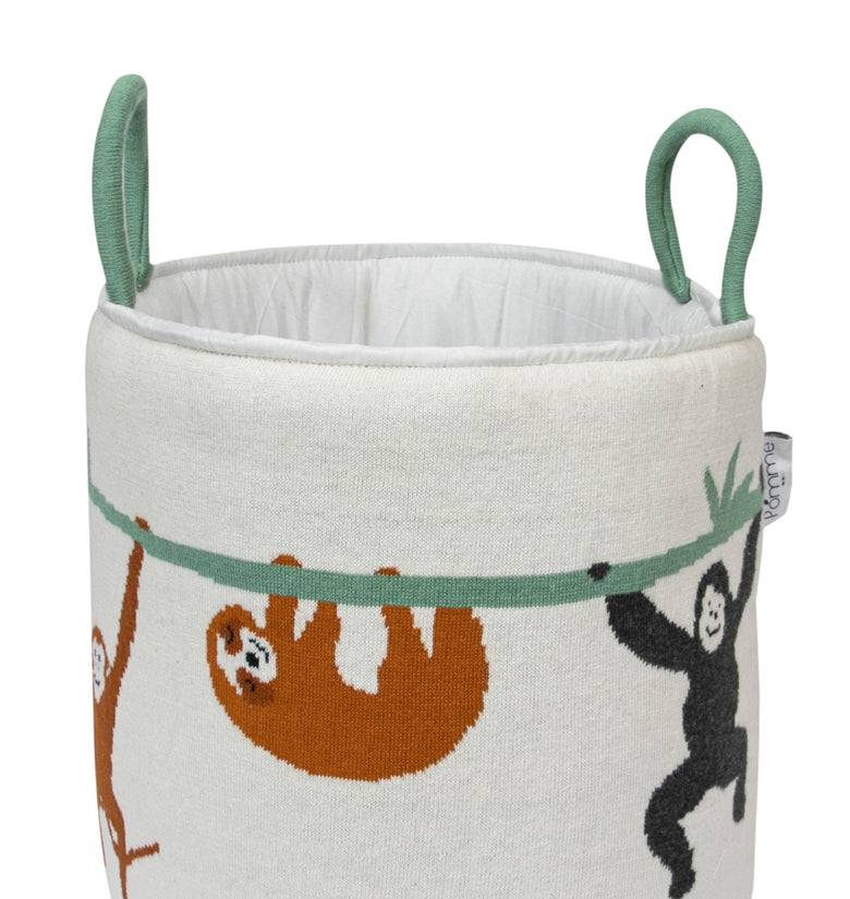 Knitted Storage Basket With Safari pattern