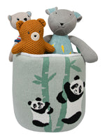Load image into Gallery viewer, Knitted Storage Basket With Panda Pattern