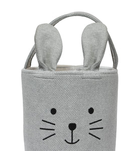 Knitted Storage Basket With Rabbit Pattern