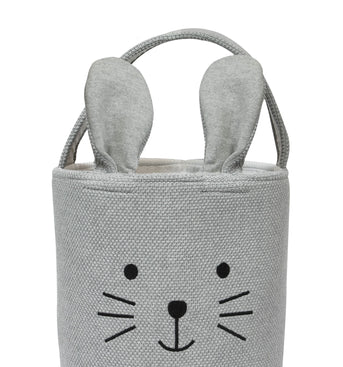 Knitted Storage Basket With Rabbit Pattern