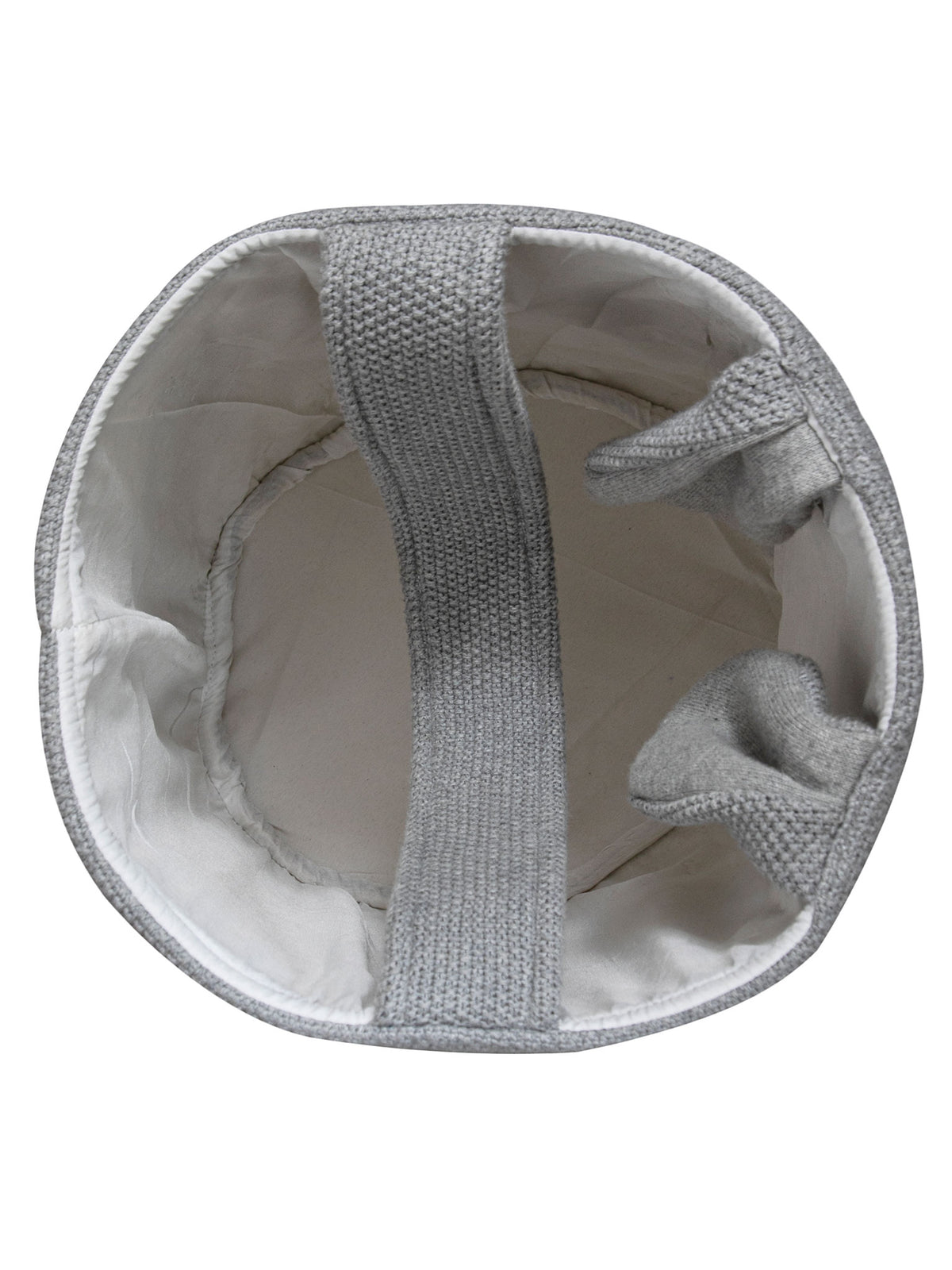 Pomme Cotton Knitted Grey Smiling Rabbit Storage Basket