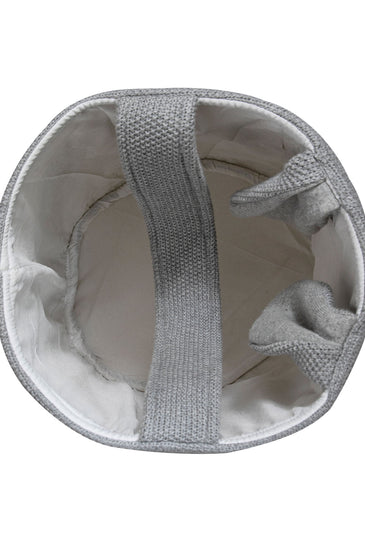 Knitted Storage Basket With Rabbit Pattern