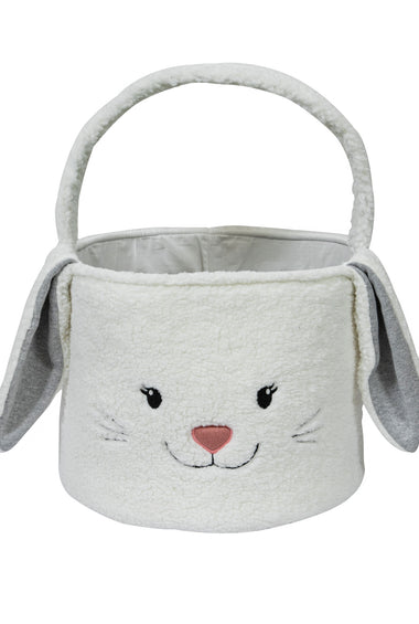 Knitted Storage Basket With Rabbit Pattern