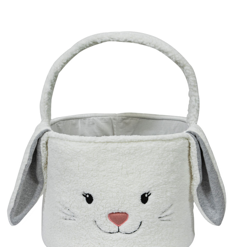 Knitted Storage Basket With Rabbit Pattern