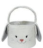 Knitted Storage Basket With Rabbit Pattern