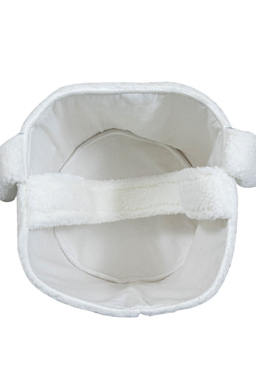 Knitted Storage Basket With Rabbit Pattern