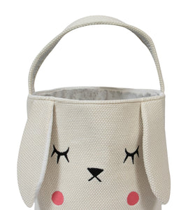 Knitted Storage Basket With Bunny Pattern