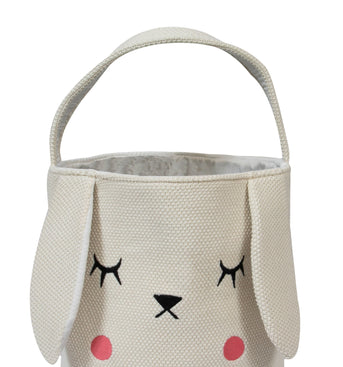 Knitted Storage Basket With Bunny Pattern