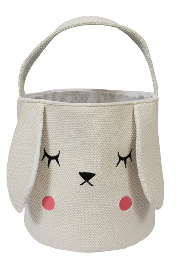 Knitted Storage Basket With Bunny Pattern