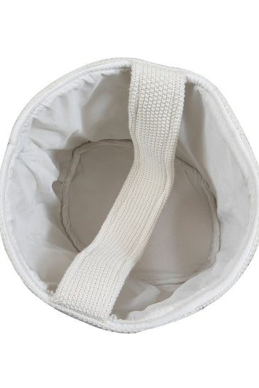 Knitted Storage Basket With Bunny Pattern