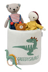 Knitted Storage Basket With Dino Pattern