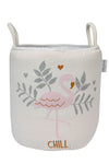 Knitted Storage Basket With Flamingo pattern