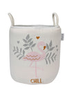 Knitted Storage Basket With Flamingo pattern