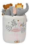 Knitted Storage Basket With Flamingo pattern
