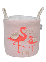 Load image into Gallery viewer, Knitted Storage Basket With Flamingo Pattern