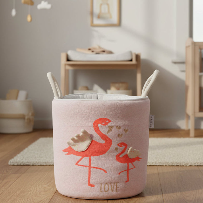 Pomme Cotton Knitted Winged Flamingo Storage Basket