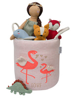 Load image into Gallery viewer, Knitted Storage Basket With Flamingo Pattern