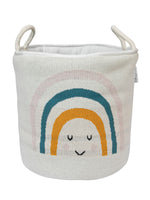 Load image into Gallery viewer, Knitted Storage Basket With Rainbow Pattern