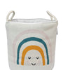 Knitted Storage Basket With Rainbow Pattern