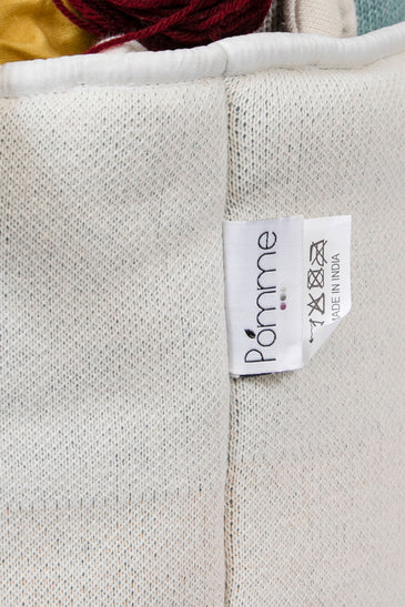 Knitted Storage Basket With Rainbow Pattern