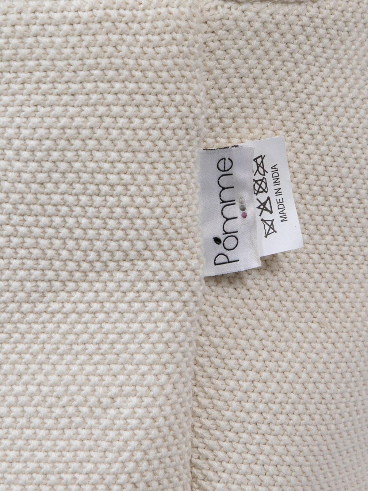 Pomme Cotton Knitted Decorative Ivory Bunny Storage Basket
