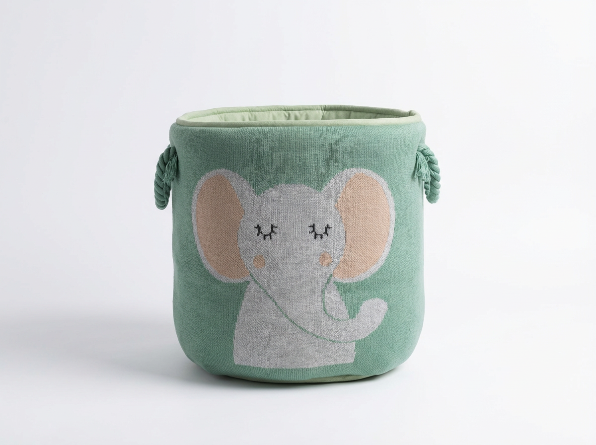 Knitted Soft Elephant Kids Basket