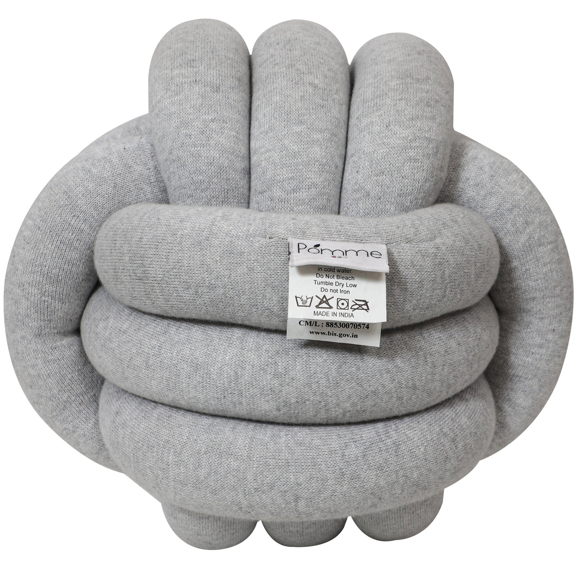 Pomme Cotton Knitted Knot Ball (Grey)
