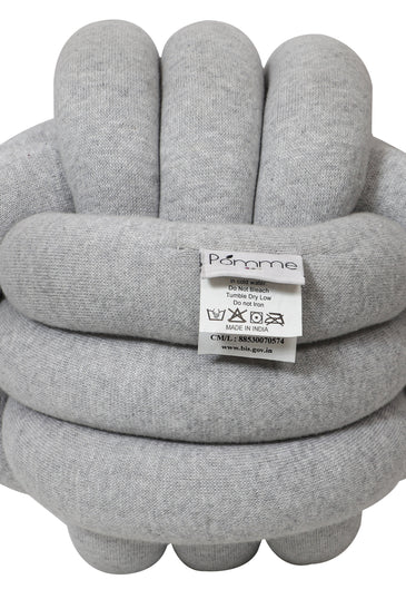 Knitted Knot Ball Soft Toy Grey