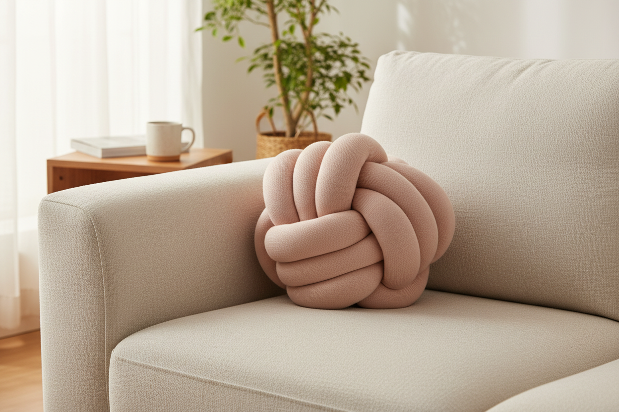 Pomme Cotton Knitted Knot Ball (Peach Blush)