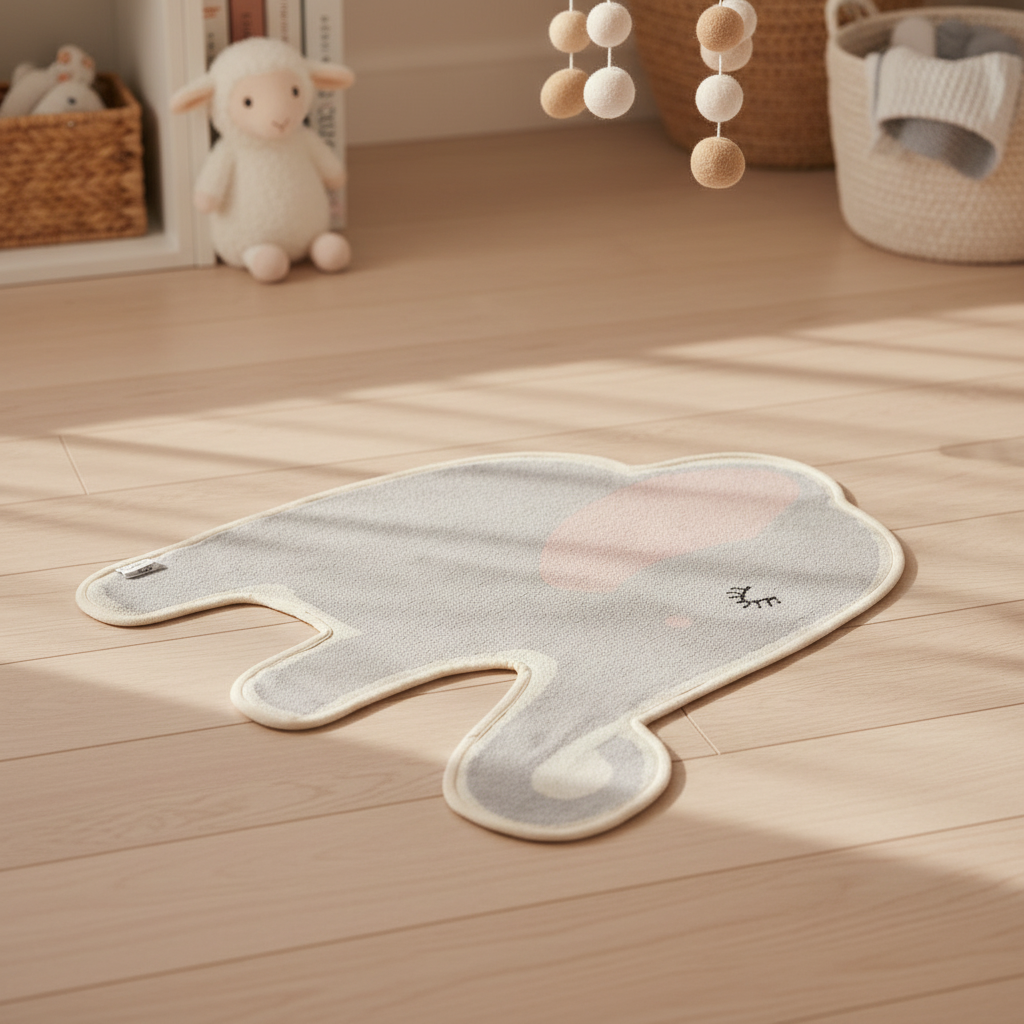 Pomme Cotton Knitted Soft Elephant Rug