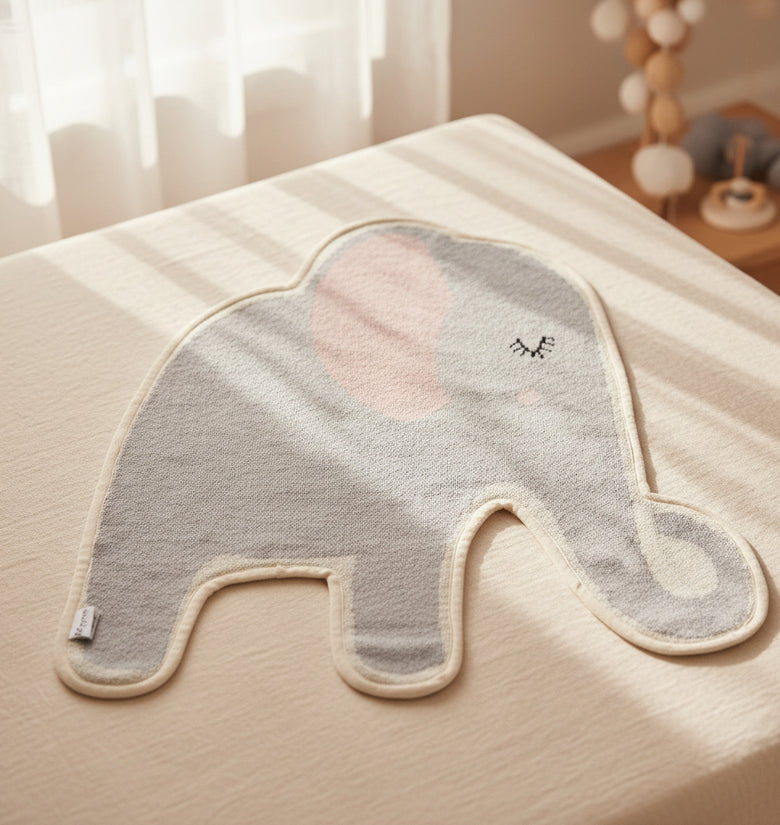 Pomme Cotton Knitted Soft Elephant Rug